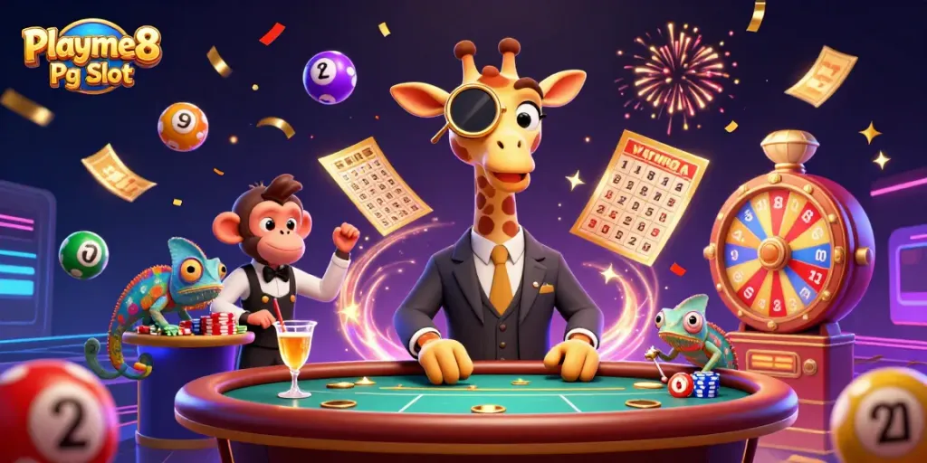 เล่น Playme8 Pg Slot ในภาพ 3D ที่เต็มไปด้วยสีสัน และตัวละครที่น่าสนใจ