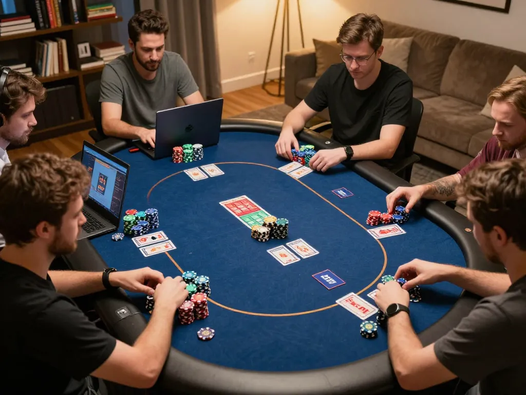 Players at 88xx online poker tournament eagerly making bets and strategizing.