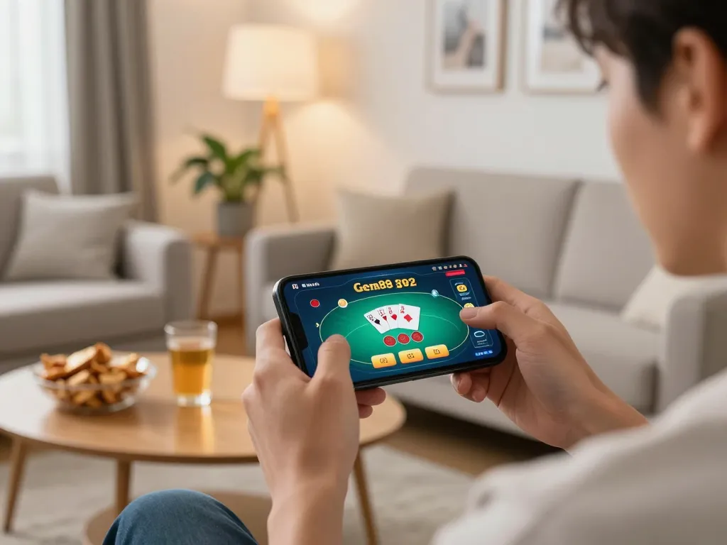 Engaging with Gem88 win app on smartphone for exciting mobile gaming experience