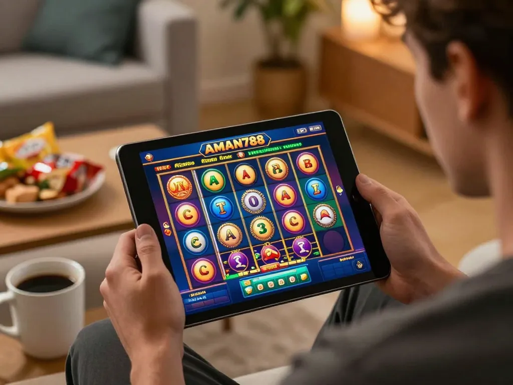 Ikuti permainan slot online yang menarik di AMAN788, menampilkan gulungan berwarna-warni dan antarmuka yang ramah pengguna