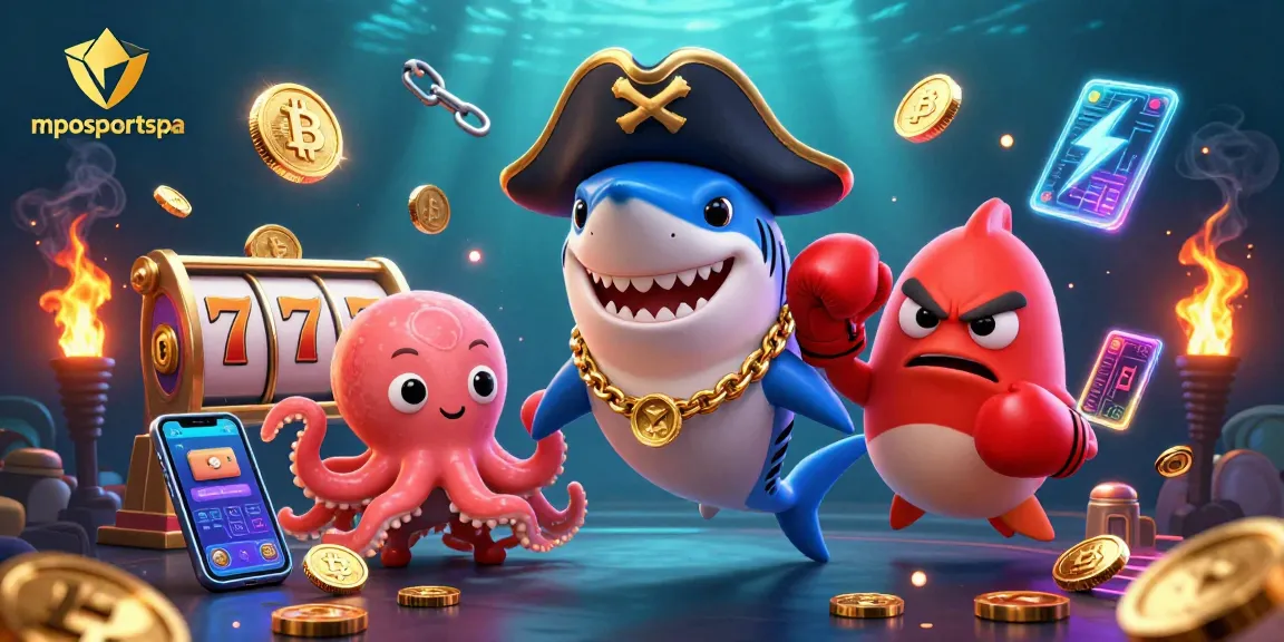 Spin to win with mposportspa as a pirate shark and friends showcase thrilling slot games.