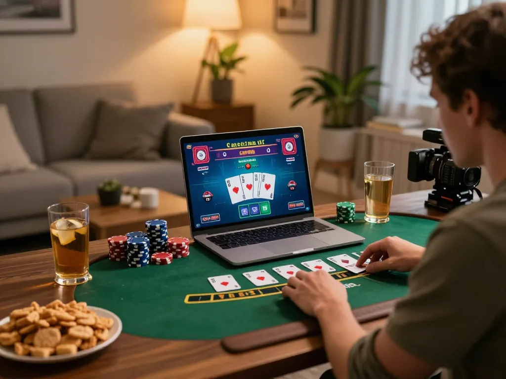 Playing live dealer blackjack online at home with XX88 TODAY platform, showcasing a strategic gaming session.