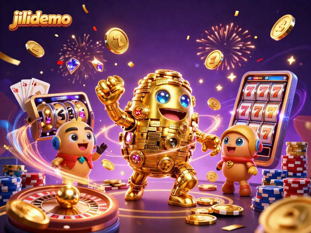 Spin the exciting jilidemo slot games with a mesmerizing golden golem in action.