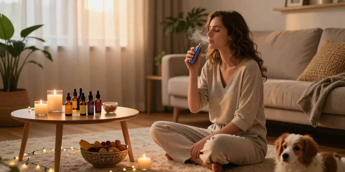 How To Vape in a cozy living room, enjoying CBD oil and vape device for natural wellness.
