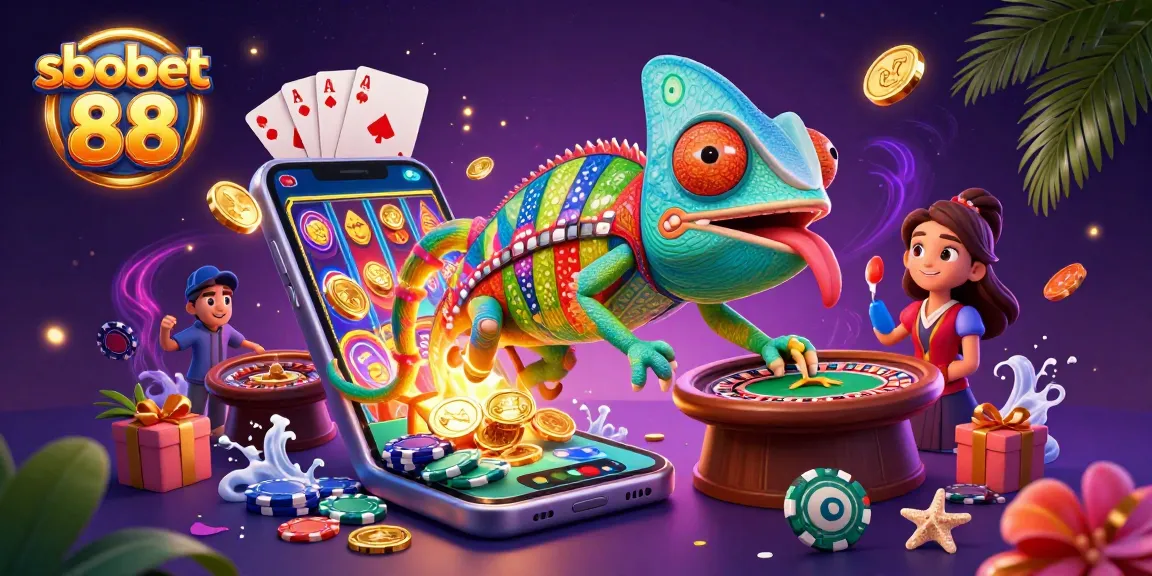 Experience sbobet 88's thrilling betting atmosphere with a vibrant casino scene full of action.