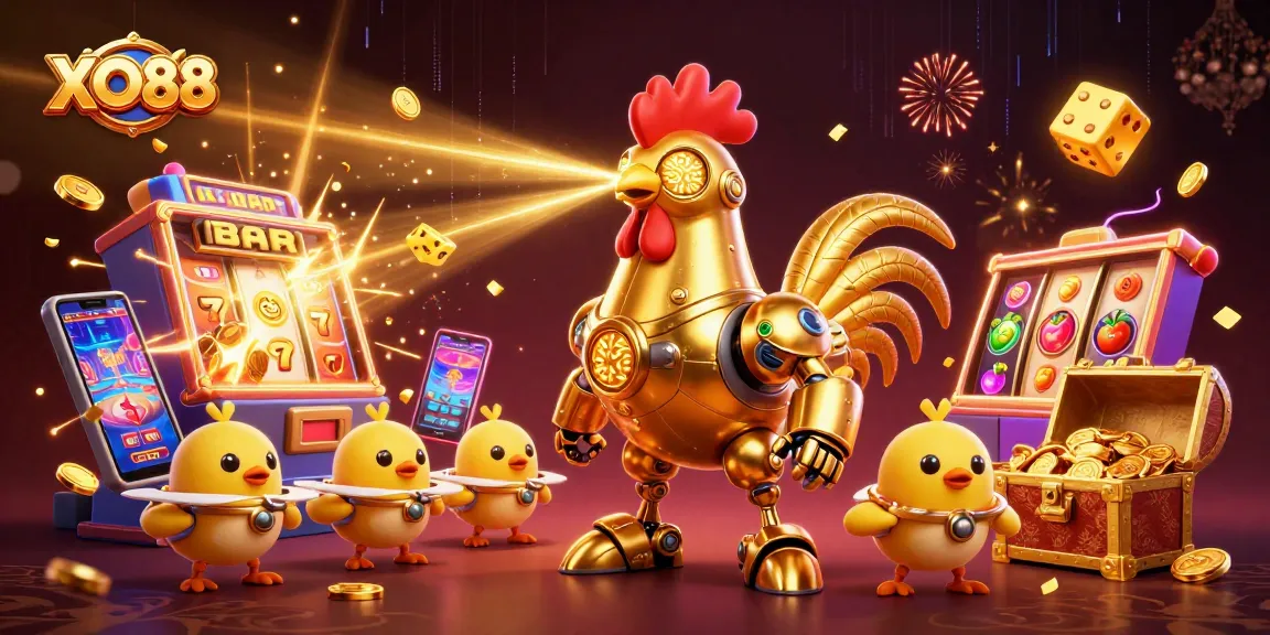 Experience the excitement of XO88 with vibrant casino scenes and dynamic gaming elements.
