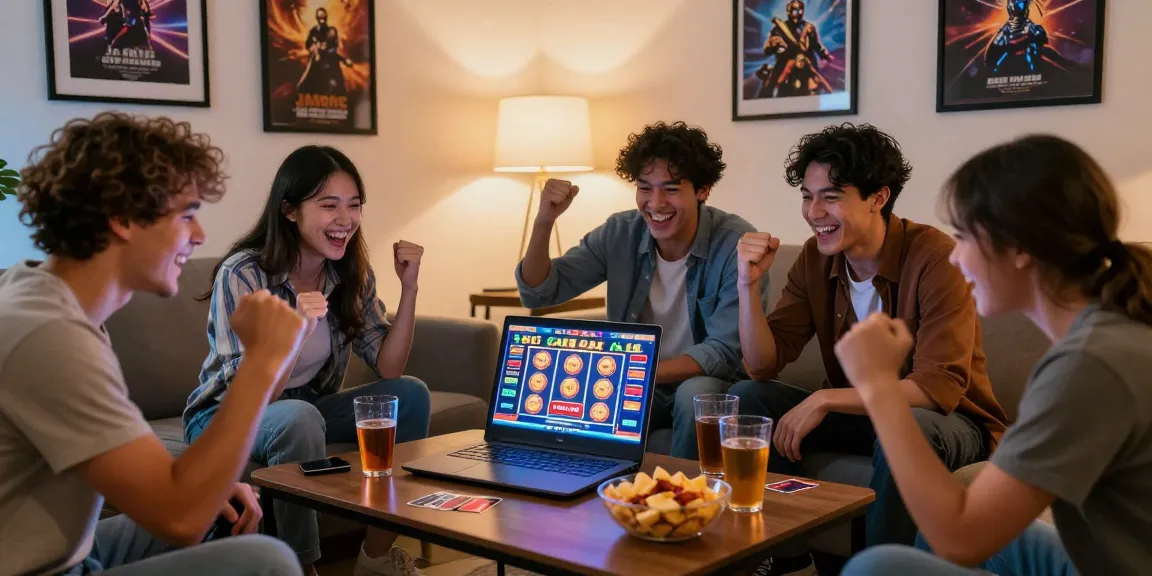 Friends enjoying a lively game at a credit card casino in a cozy living room
