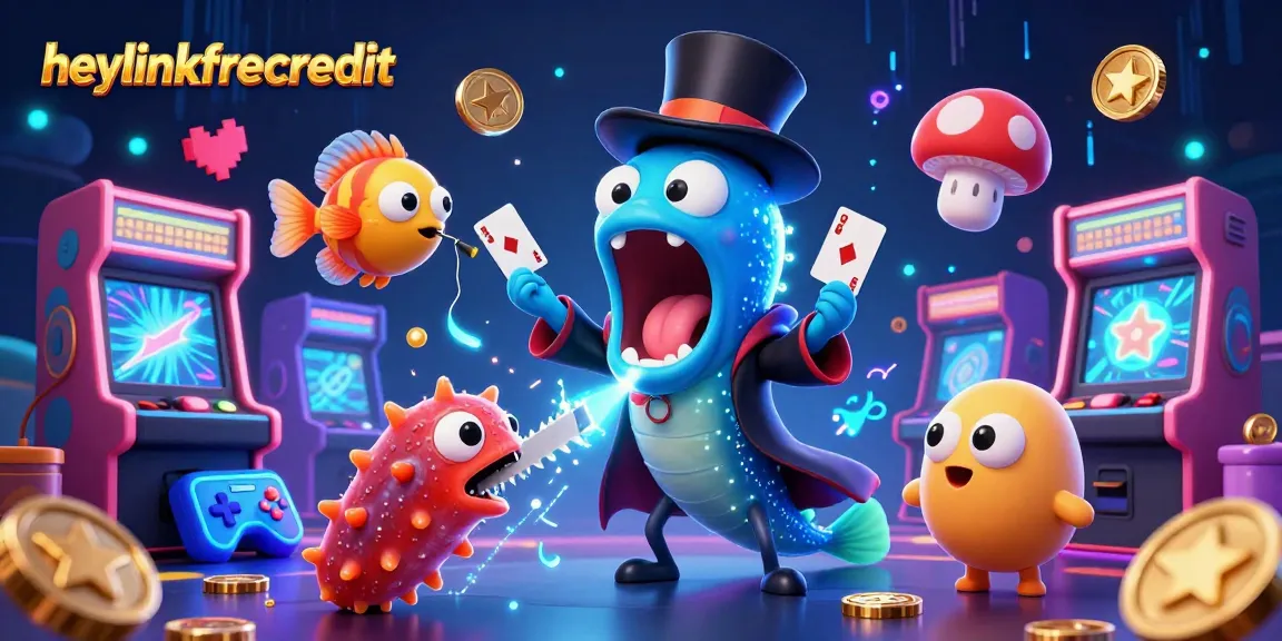 Engage with heylinkfreecredit in a vibrant 3D casino magic spectacle featuring sea creatures.