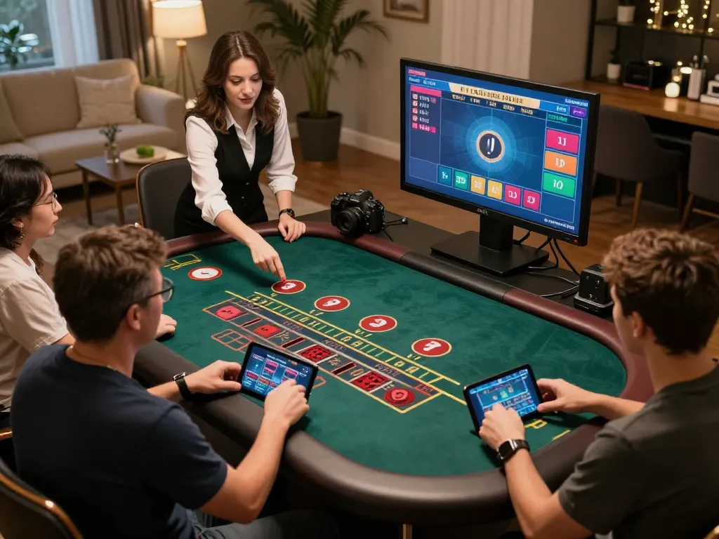 Players engaging with Jun88 live dealer baccarat from home in an immersive gaming experience.