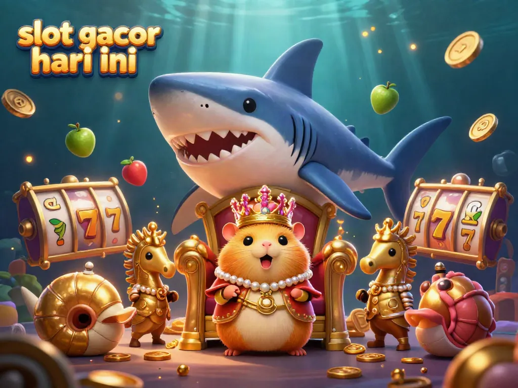 Slot gacor hari ini dengan raja hamster dan simbol permainan slot di lautan dalam