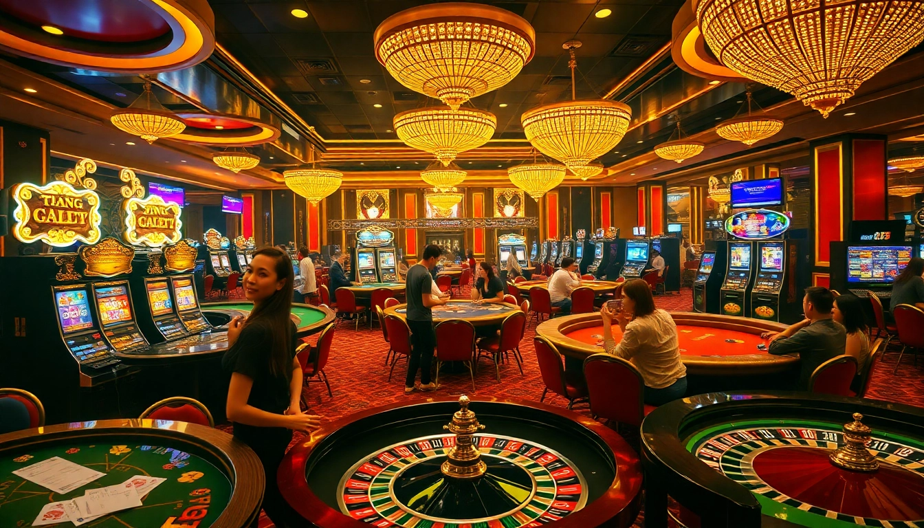 Experience the thrill of gaming at TRANG CHỦ VT88 with players enjoying the luxury of a casino environment.