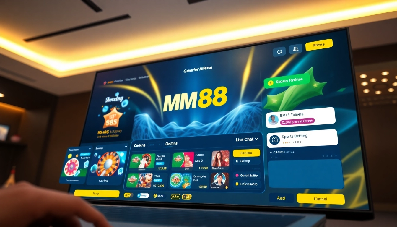 Vibrant online gaming interface showcasing https://mm88.co.in/ casino and sports betting options.