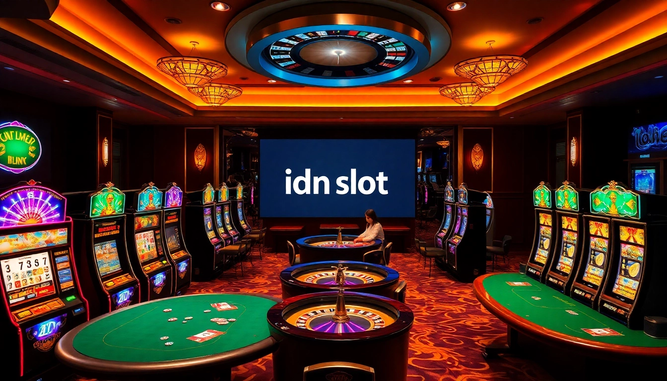 Experience thrilling gameplay with the idn slot machines in a luxurious casino setting.