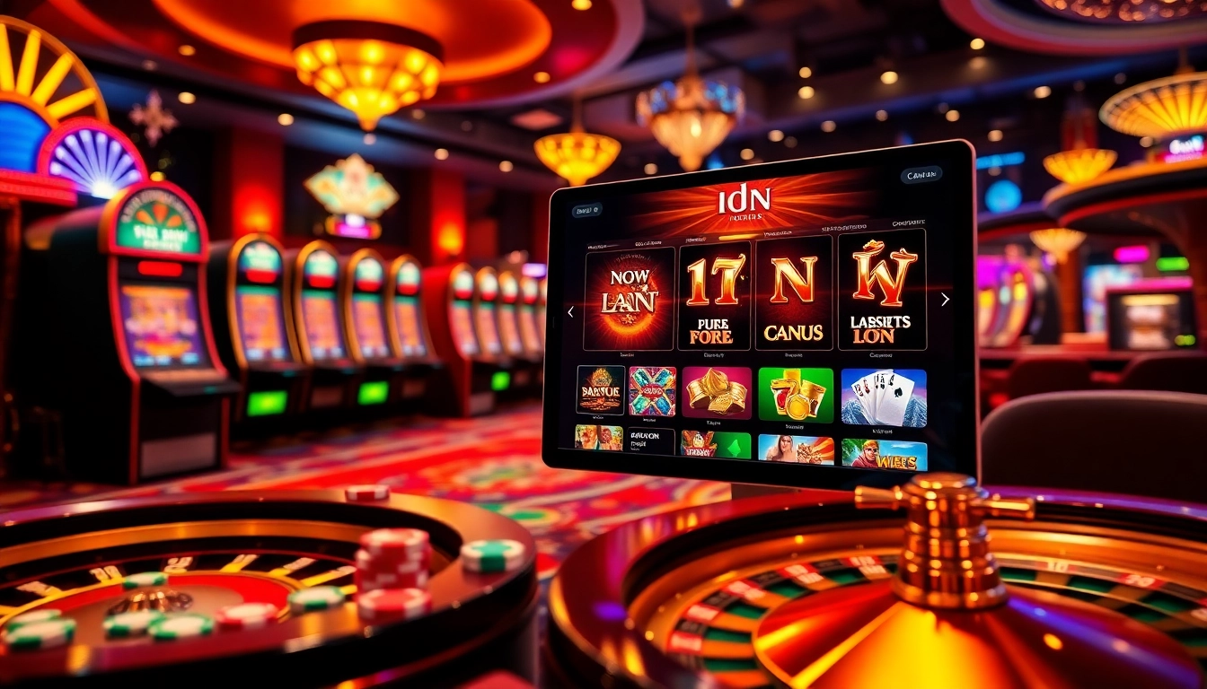 Exciting gameplay on idn slot machines with vibrant casino elements and engaging interface.