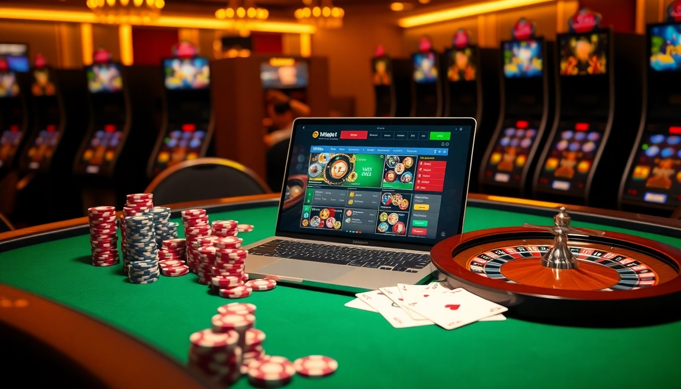 Playing poker chips and cards at nhà cái thabet casino, showcasing an exciting online gambling experience.